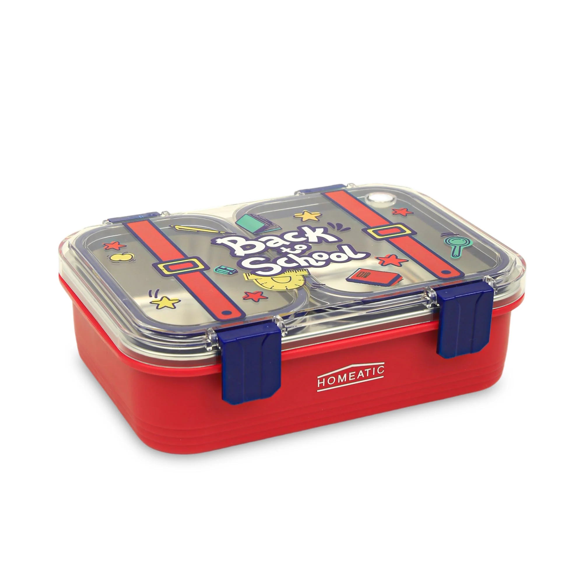 Homeatic Kids 2-Compartment Stainless Steel Bento Lunch Box