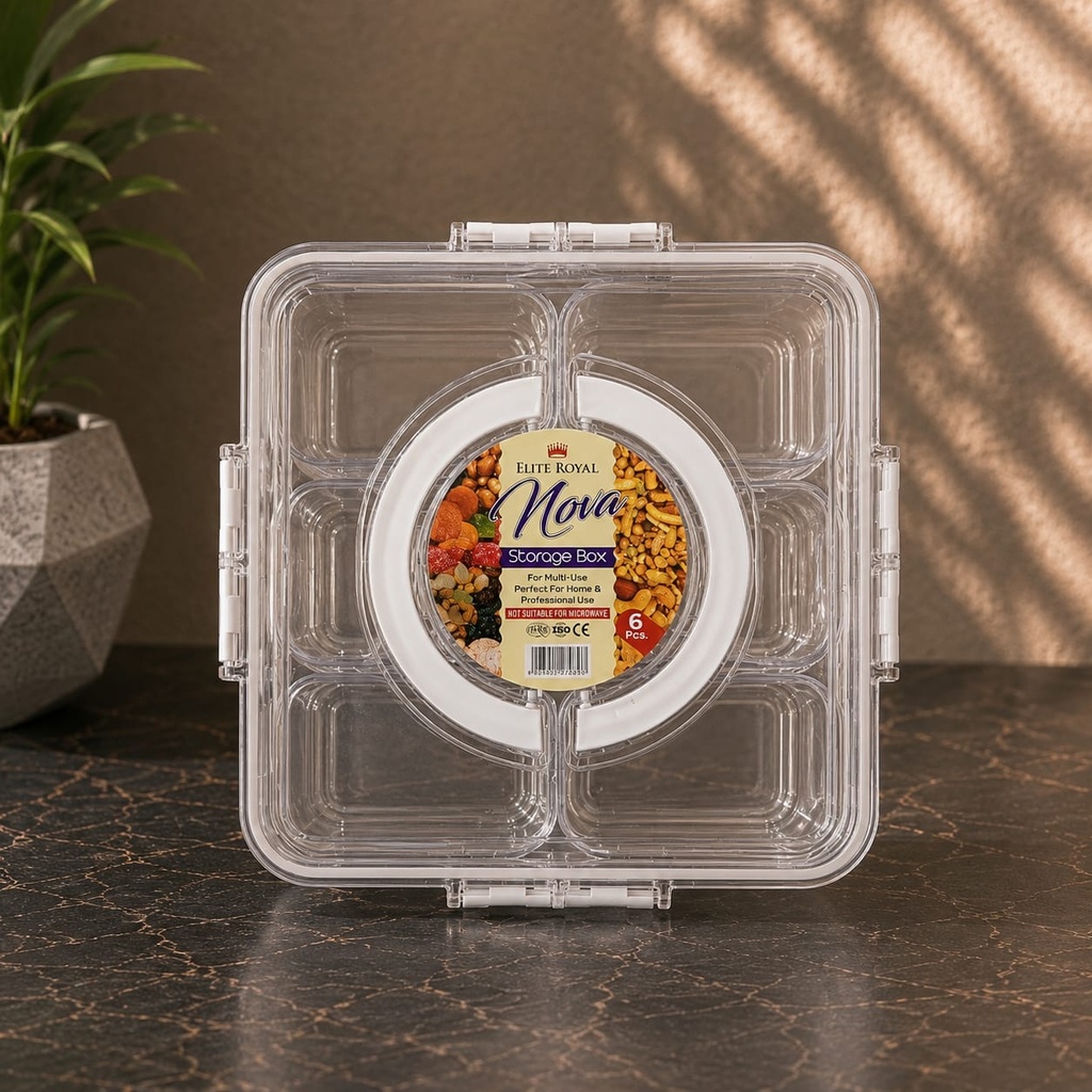 Elite Royal Nova Acrylic Multi-Compartment Storage/Spice Box