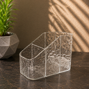 Textured Acrylic Desk Organizer – Remote & Cosmetic Storage Holder