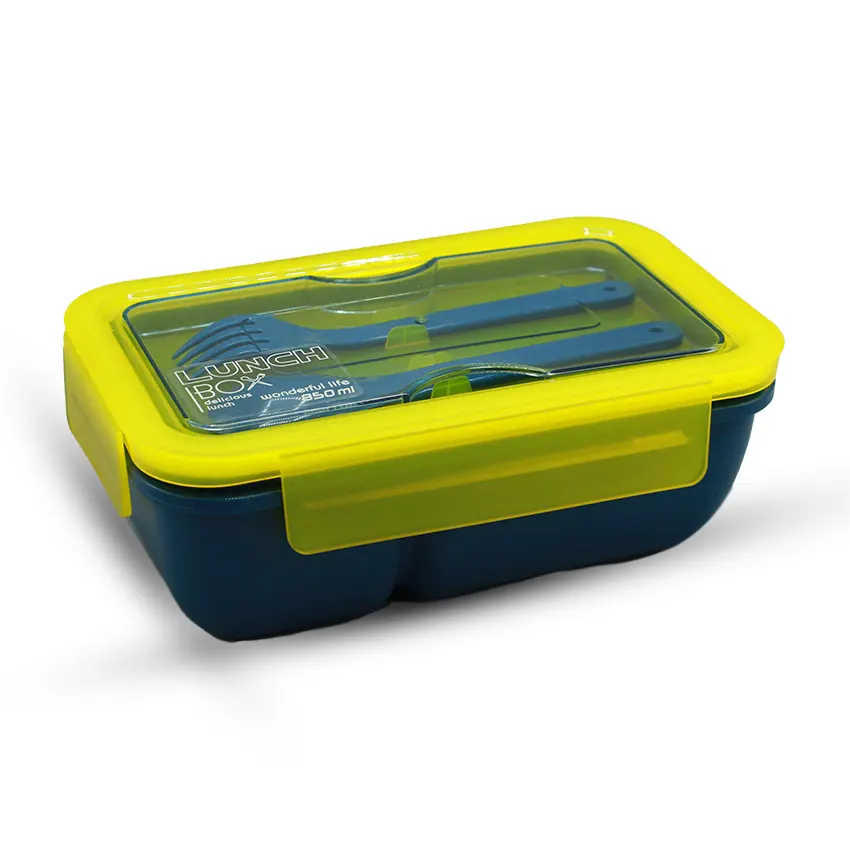 Mario 850ml Lunch Box — Multiple Colors with Cutlery (Turquoise)